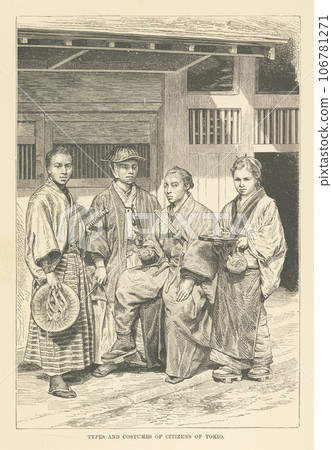 古董插畫日本服裝 古董插畫日本服裝 106781271