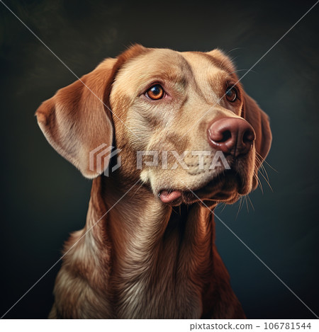 Image of an adorable labrador dog with a cheerful temperament. Pet. Animals. Illustration, Generative AI. 106781544