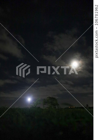 Supermoon lights up the summer night sky 106781962