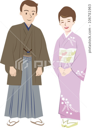 men and women in kimono 106781963