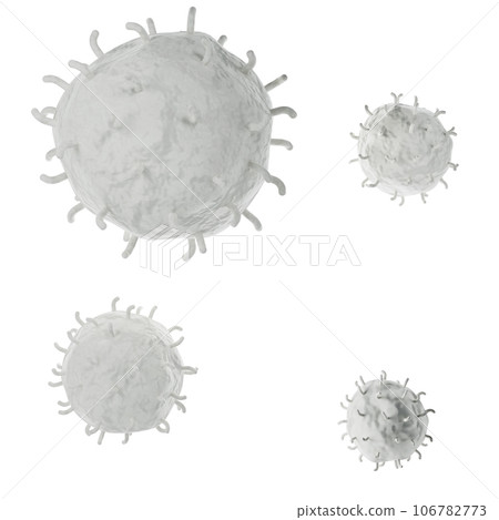 White blood cell 3d realistic icon analysis. Leukocytes medical illustration on white background with clipping path White blood cell 3d realistic icon analysis. Leukocytes medical illustration on white background with clipping path 106782773