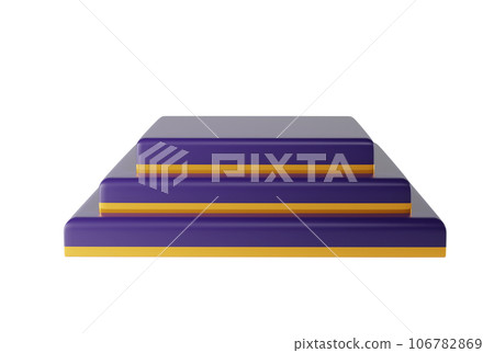 Minimalist dark podium mockup scene with golden line. 3d rendering abstract background composition, illustration mock up of geometry platform shape for product display. isolated on white background Minimalist dark podium mockup scene with golden line. 3d rendering abstract background composition, illustration mock up of geometry platform shape for product display. isolated on white background 106782869