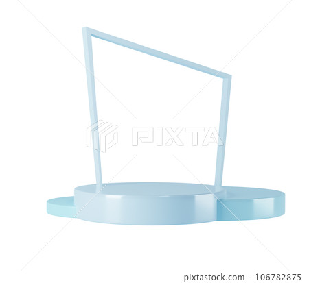Minimalist round blue podium mockup with gate and scene with 3d rendering abstract background composition, illustration mock up of geometry platform shape for product display. isolated with clipping Minimalist round blue podium mockup with gate and scene with 3d rendering abstract background composition, illustration mock up of geometry platform shape for product display. isolated with clipping 106782875