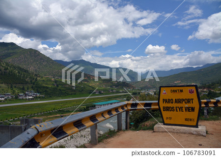 Bhutan Paro Airport Bird's Eye View Point Bhutan Paro Airport Bird's Eye View Point 106783091