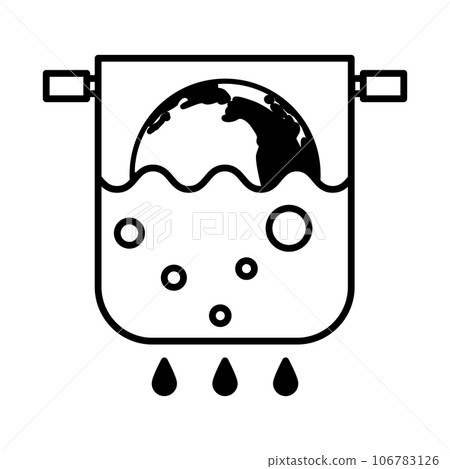 沸水中的地球儀圖標。 沸水中的地球儀圖標。 106783126