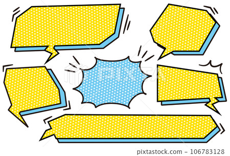 Cool three-dimensional speech bubble yellow dots 106783128