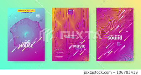Dance Music Flyer. Electro Party Cover. Vector Dj Background. Dance Music Flyer. Electro Party Cover. Vector Dj Background. 106783419