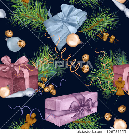 Premium Vector  Christmas vector seamless pattern with gift boxes