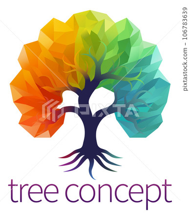 Rainbow Tree Abstract Stylised Concept Design Icon Rainbow Tree Abstract Stylised Concept Design Icon 106783639
