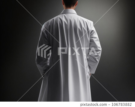 Back view of a doctor wearing a white coat [AI generated image] 106783882