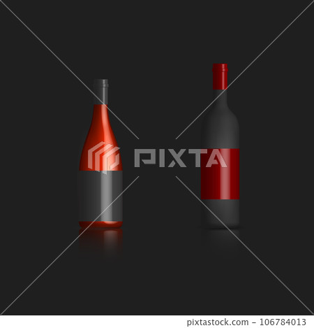 Bottles of red wine, vector illustration. Bottles of red wine, vector illustration. 106784013