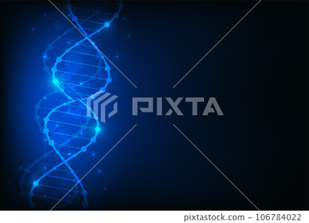 Science template, wallpaper or banner with a DNA molecules. 106784022
