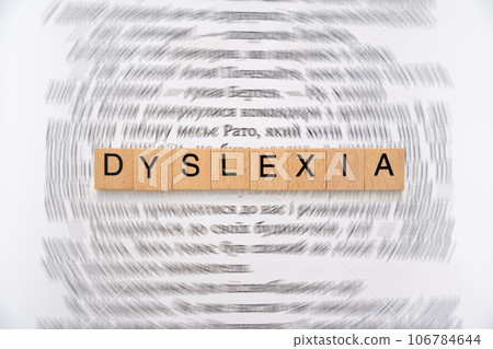 Dyslexia concept - visualisation how a person with dyslexia sees text 106784644