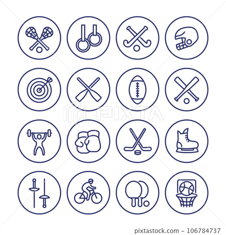 sports line icons set on white sports line icons set on white 106784737