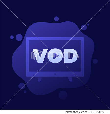 VOD, video on demand icon, vector design 106784860