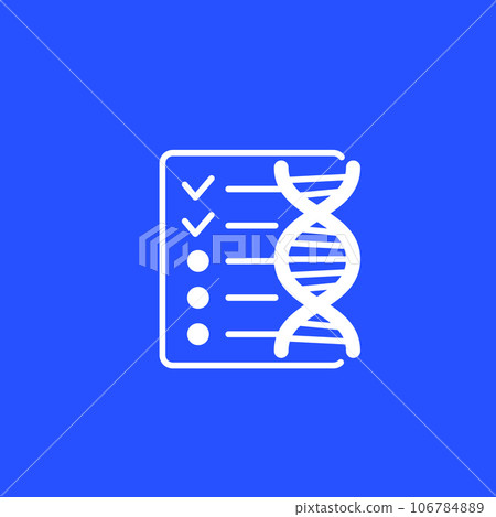 dna test results, gene research icon dna test results, gene research icon 106784889