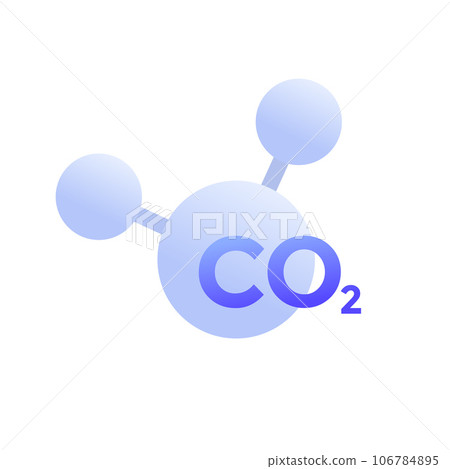 co2 molecule icon on white, vector co2 molecule icon on white, vector 106784895