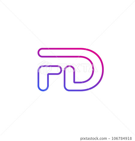 FD logo, letters in line design 106784918