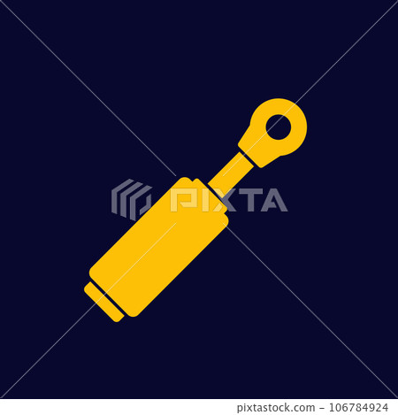 Hydraulic cylinder, shock-absorber vector icon 106784924