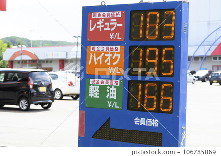 加油站的價格顯示 106785069