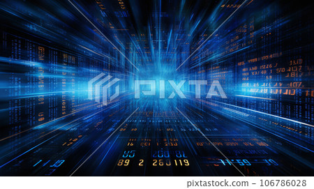 Data analyze from microchip background. Technology concept. Generative AI 106786028