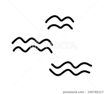 Black hand drawn abstract curved wave line art set. Scribble curly brush strokes vector collection pen doodle calligraphy swirl. style sketches emotion effect decoration icon 106786327