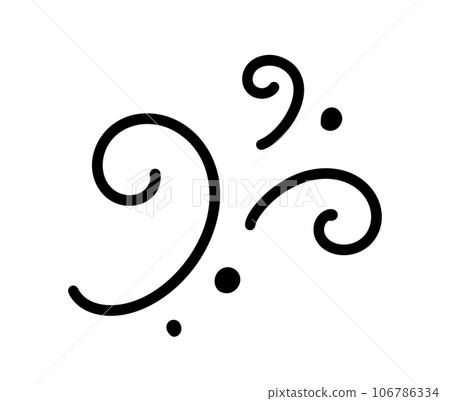 Hand drawn abstract curved line shape. doodle wind blow, gust design isolated on white background. vector illustration emotion effect decoration icon Hand drawn abstract curved line shape. doodle wind blow, gust design isolated on white background. vector illustration emotion effect decoration icon 106786334