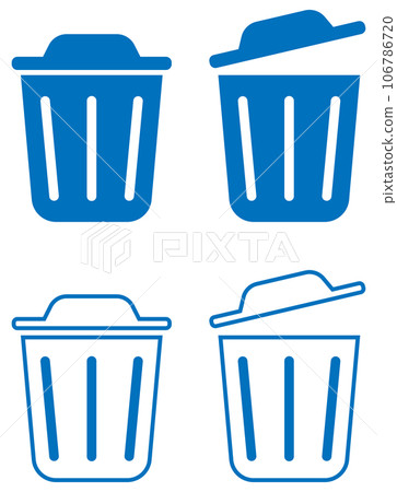 Trash icon set blue - Stock Illustration [106786720] - PIXTA
