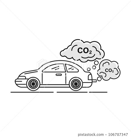 Car air pollution. Vehicle toxic pollution vector illustration Car air pollution. Vehicle toxic pollution vector illustration 106787347