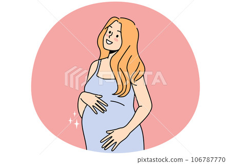 Happy woman excited with pregnancy Happy woman excited with pregnancy 106787770