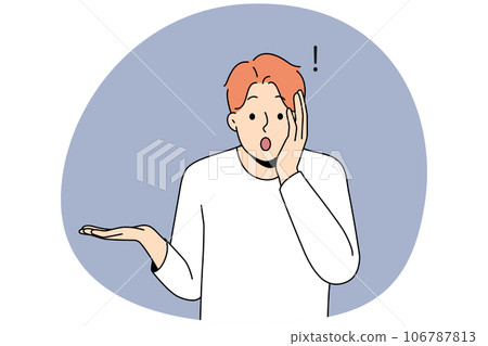 Stunned man shocked by unbelievable news Stunned man shocked by unbelievable news 106787813
