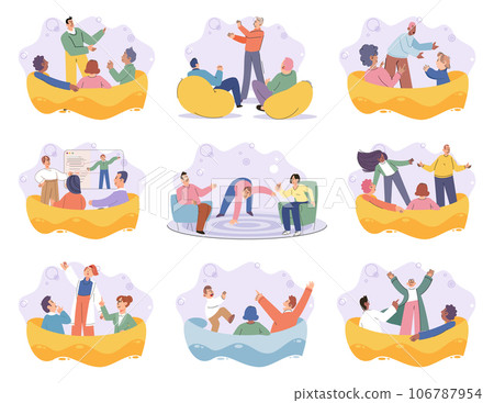 Game together. Family fun. Friendship time. Vector illustration. Family time becomes more meaningful when we engage in interactive activities like playing games Board games offer endless possibilities 106787954
