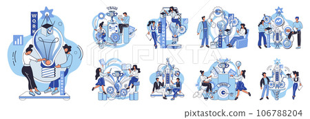 Team solving problems Team work and team building, corporate and partnership Thoughtful people Problem solving, creative solution, innovative business approach Successful business development, plan Team solving problems Team work and team building, corporate and partnership Thoughtful people Problem solving, creative solution, innovative business approach Successful business development, plan 106788204