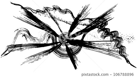 Sun ink art handwritten brush illustration 106788896