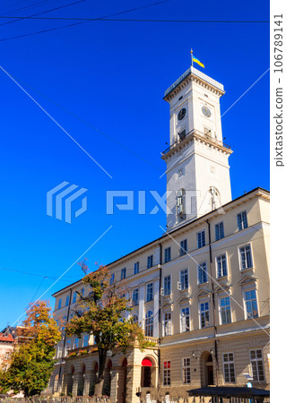 Exterior of Lviv town hall in Lviv, Ukraine Exterior of Lviv town hall in Lviv, Ukraine 106789141