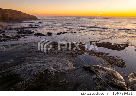 View of beautiful San Diego, California at Sunset Cliffs in Point Loma View of beautiful San Diego, California at Sunset Cliffs in Point Loma 106789431