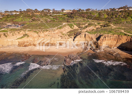 View of beautiful San Diego, California at Sunset Cliffs in Point Loma View of beautiful San Diego, California at Sunset Cliffs in Point Loma 106789439