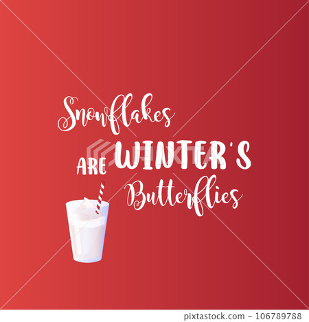 New Year card, inscription, Merry Christmas with mug, drinks, winter New Year card, inscription, Merry Christmas with mug, drinks, winter 106789788