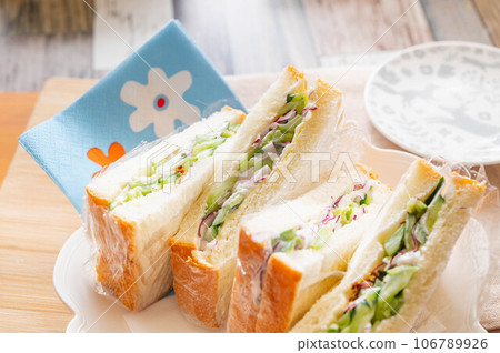handmade vegetable sandwich 106789926