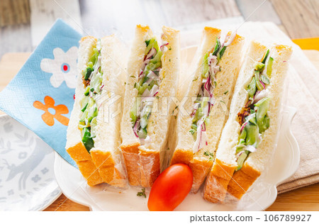 handmade vegetable sandwich 106789927
