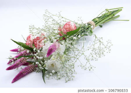 Bouquet of various colors on white background 106790833