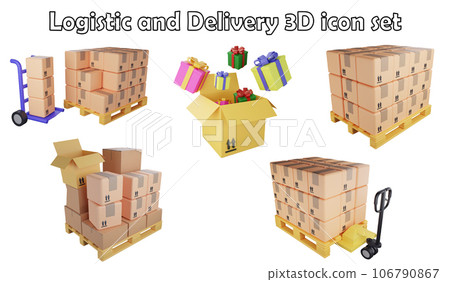 Logistic and delivery clipart element ,3D render logistic concept isolated on white background icon set No.8 Logistic and delivery clipart element ,3D render logistic concept isolated on white background icon set No.8 106790867