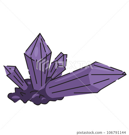 Purple Magic Crystal in Stone Mysterious Item for Witchcraft 106791144