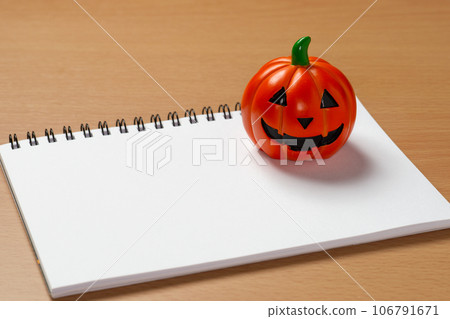 White sketchbook with halloween decorations White sketchbook with halloween decorations 106791671