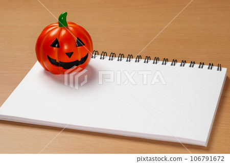 White sketchbook with halloween decorations White sketchbook with halloween decorations 106791672
