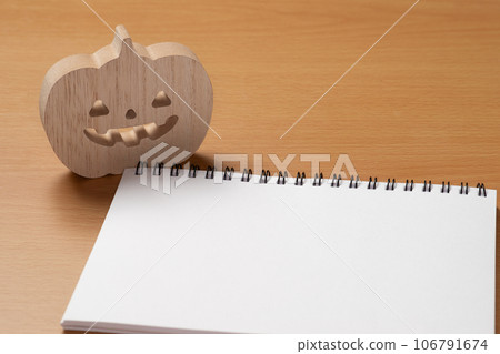 White sketchbook with halloween decorations White sketchbook with halloween decorations 106791674