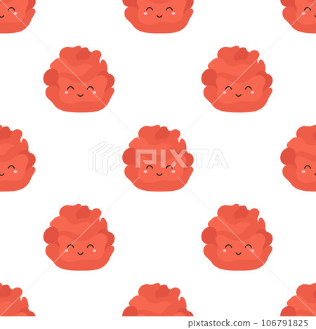 cartoon seamless pattern with ginger character 106791825