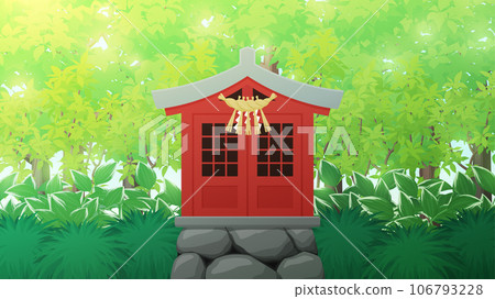 有神社的神秘森林風景_16:9 有神社的神秘森林風景_16:9 106793228
