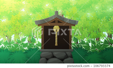 Mysterious forest scenery with a shrine_16:9 106793374