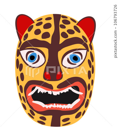 Mexican jaguar mask. Vector isolated illustration. Mexican jaguar mask. Vector isolated illustration. 106793726